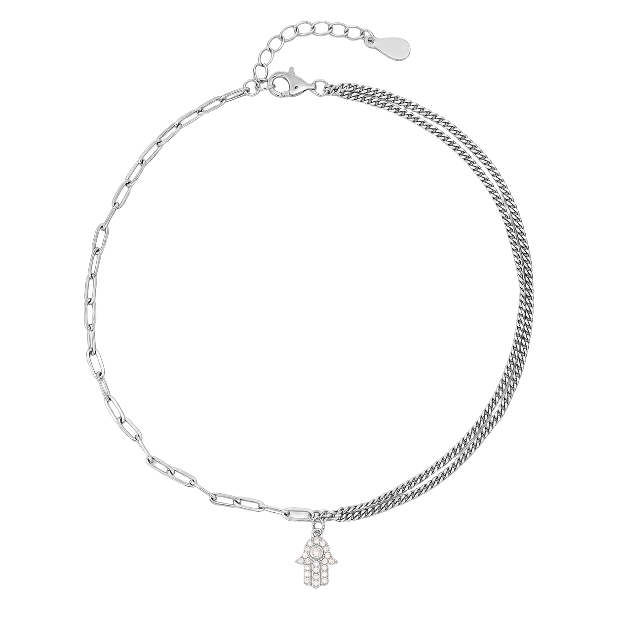 Divine Hand Paperclip Link Anklet
