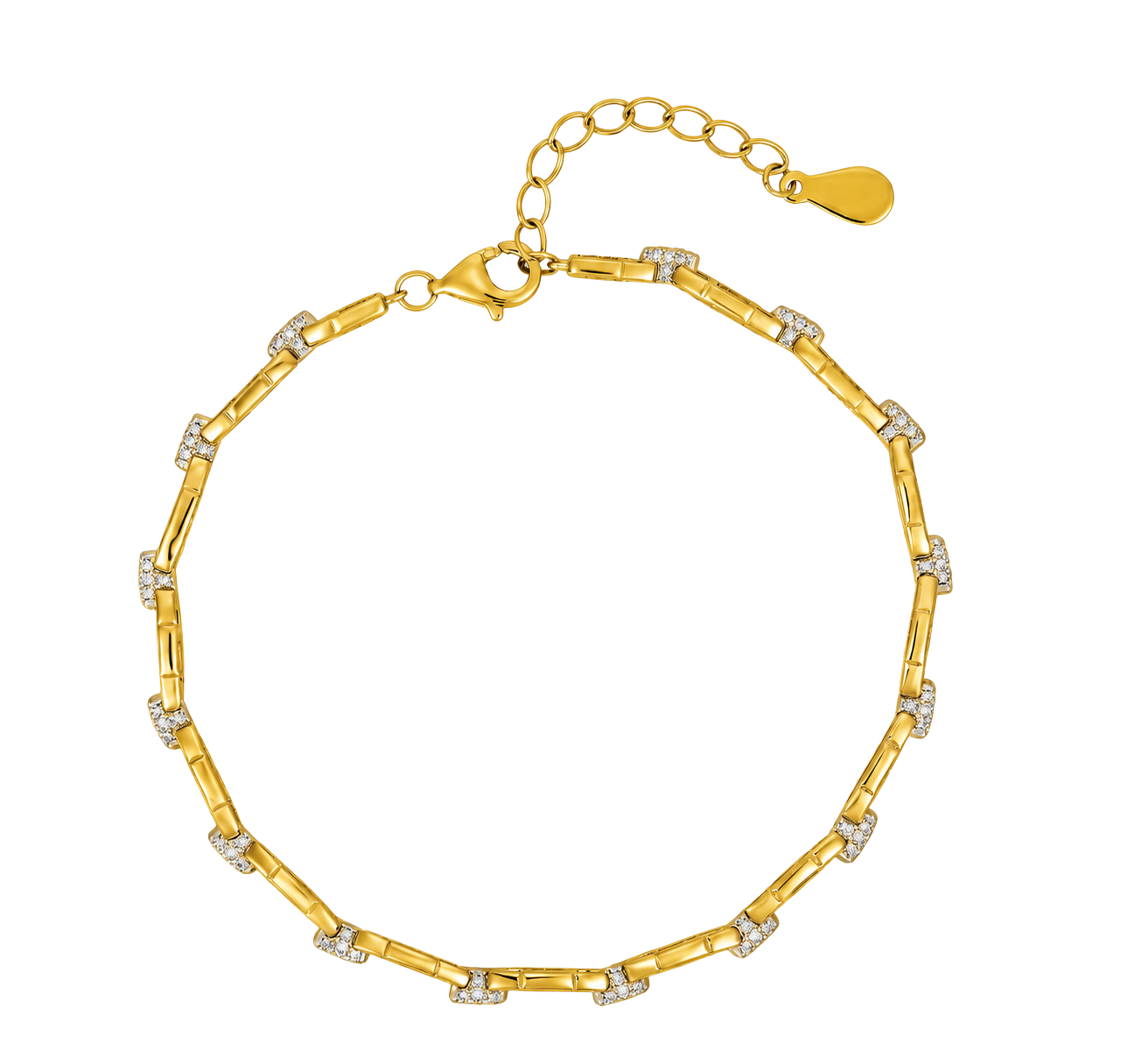 Delicate Oval Lock Pattern Bracelet