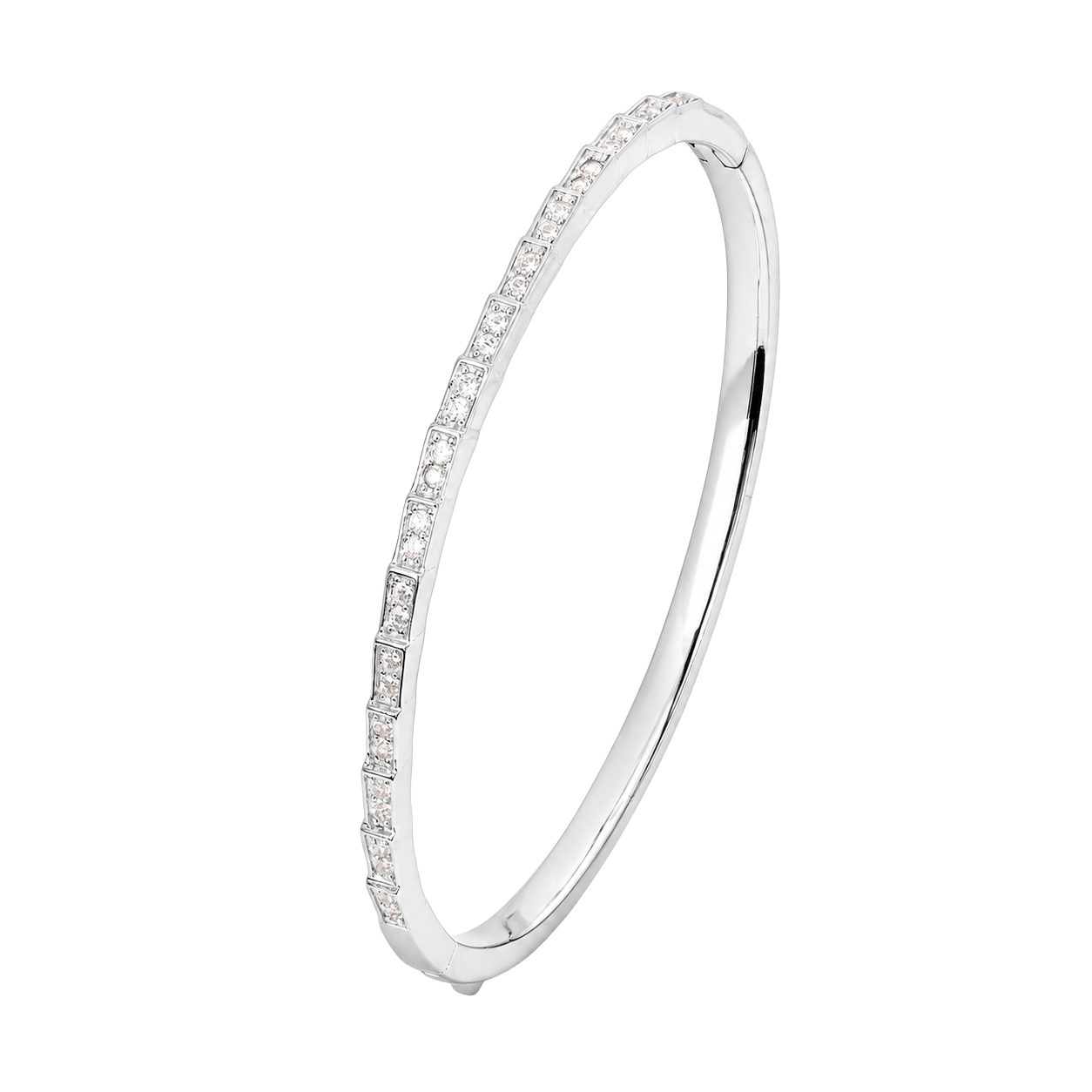 Diamond Channel Bangle Bracelet