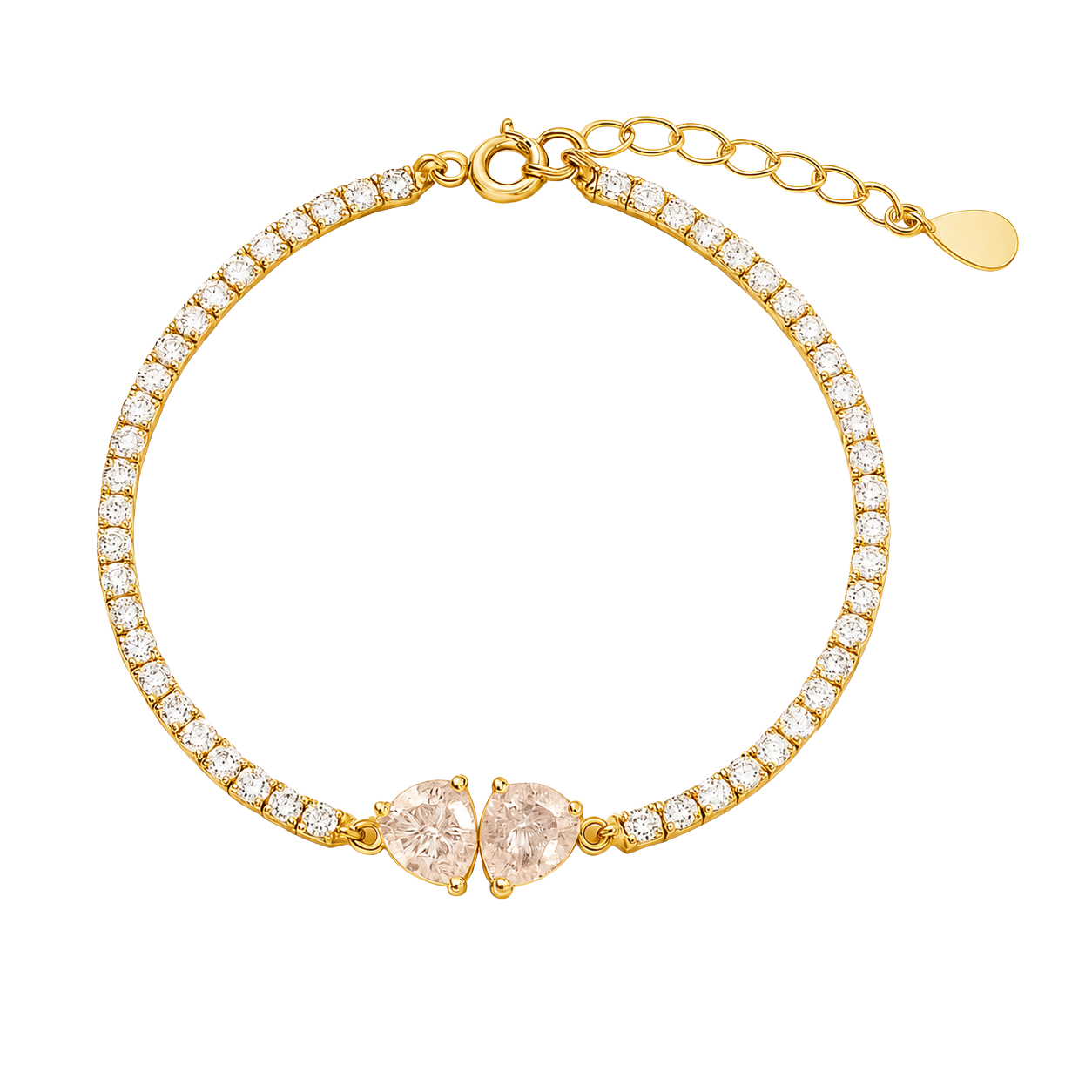 Heart Luxe CZ Chain Bracelet