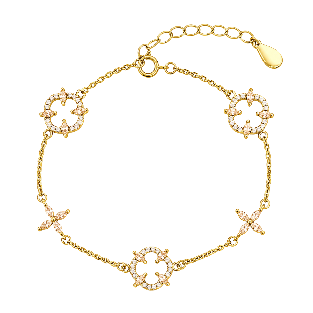 Lucky Clover Charm Chain Bracelet