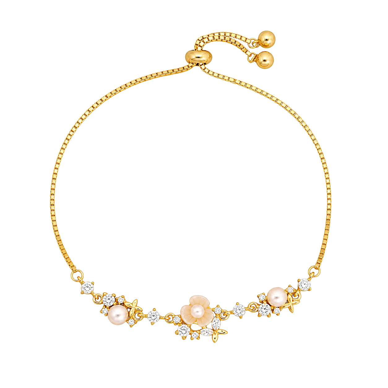 Lustrous Flora Chain Bracelet
