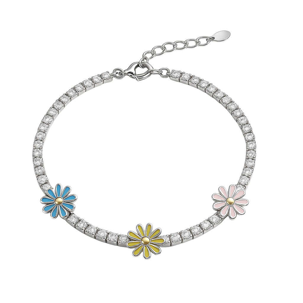Multicolor Flower Chain Bracelet