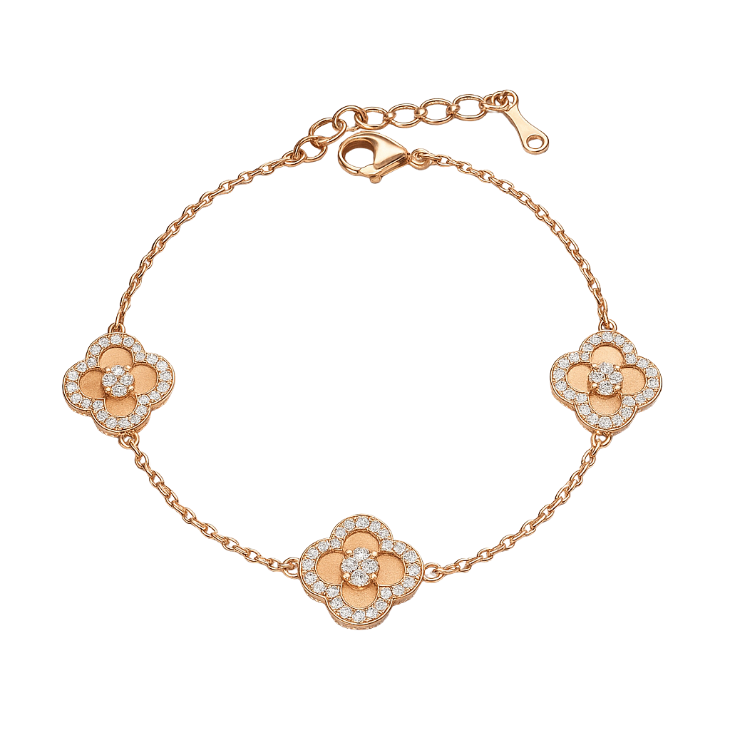 Rosegold Square Station Chain Bracelet