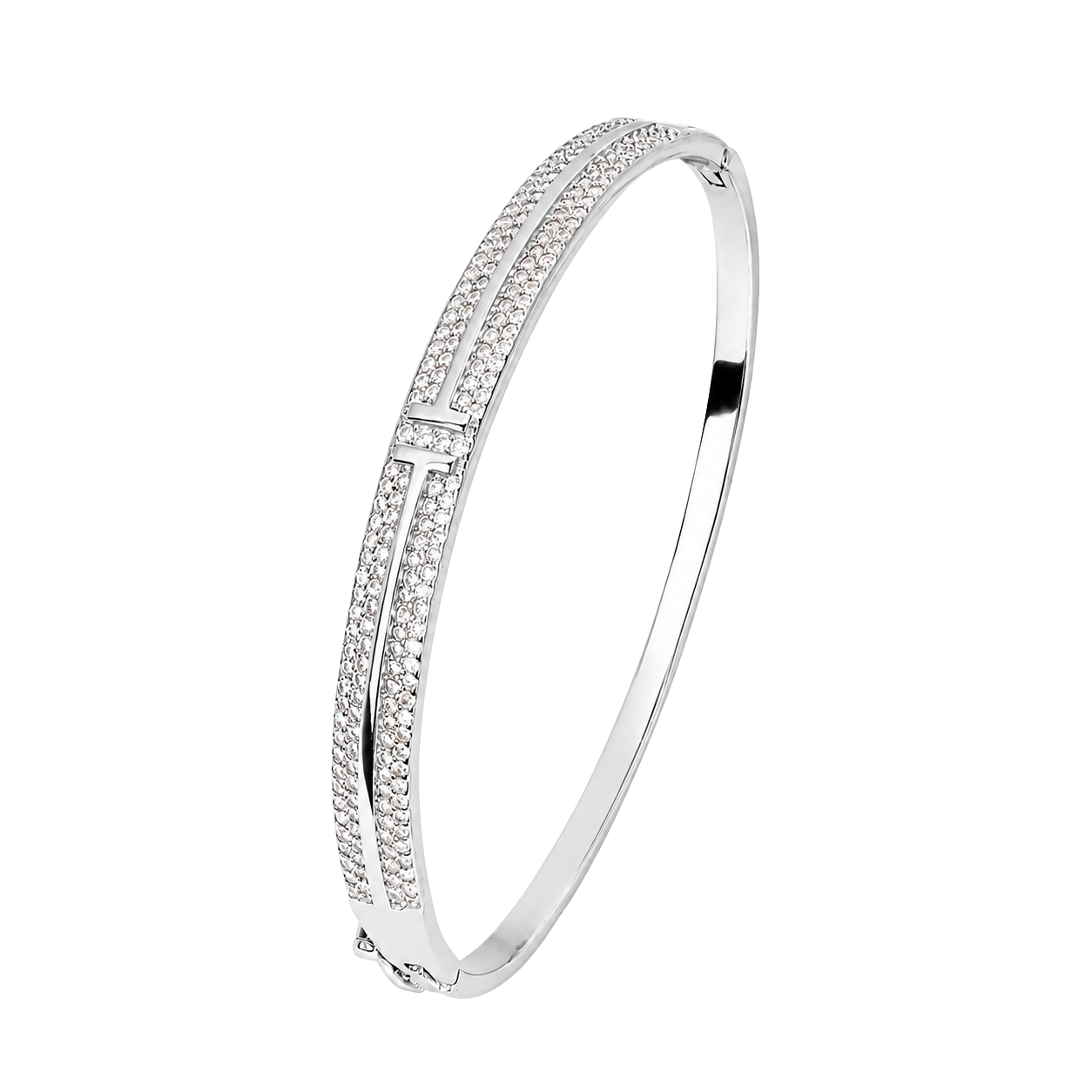 Split Shank Diamond Bangle Bracelet