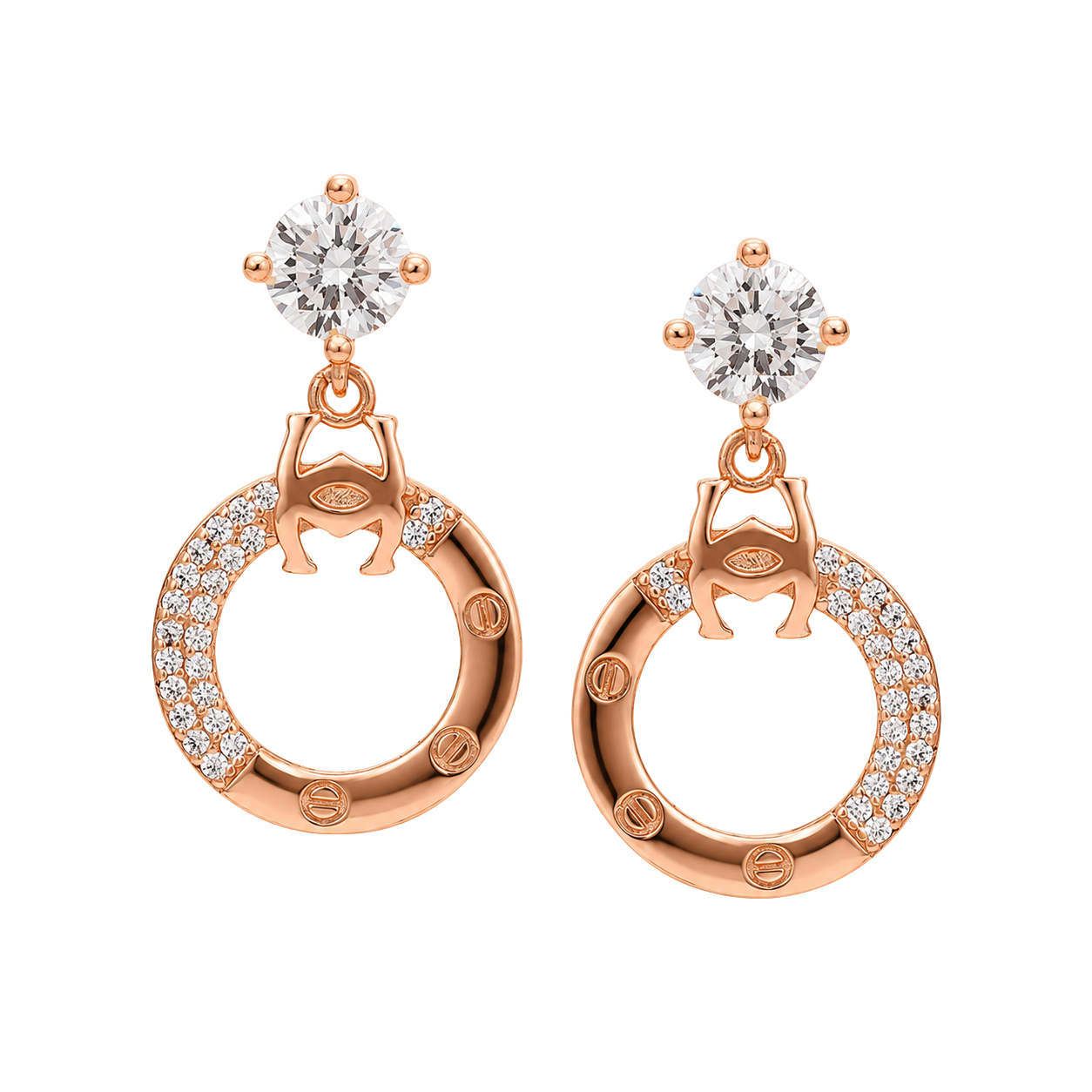 Aquamarine Crystal Halo Drop Earrings