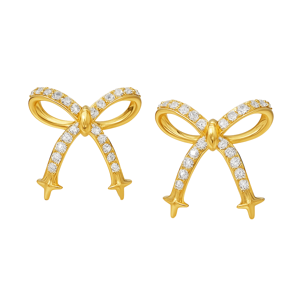Aura Gold Bow Earrings