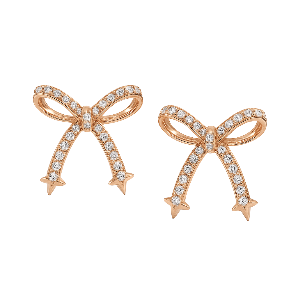 Aura Rosegold Bow Earrings
