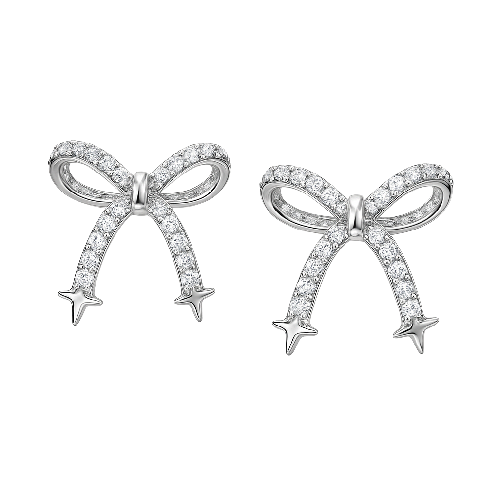 Aura Silver Bow Earrings
