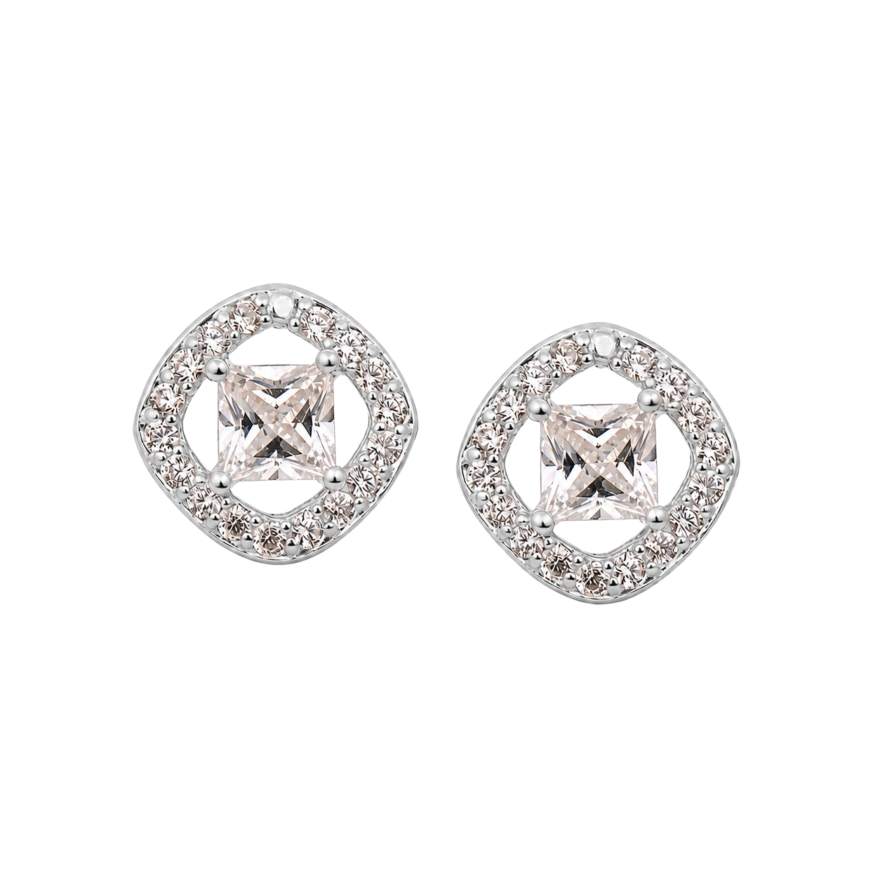 Aura Silver Solitaire Earrings