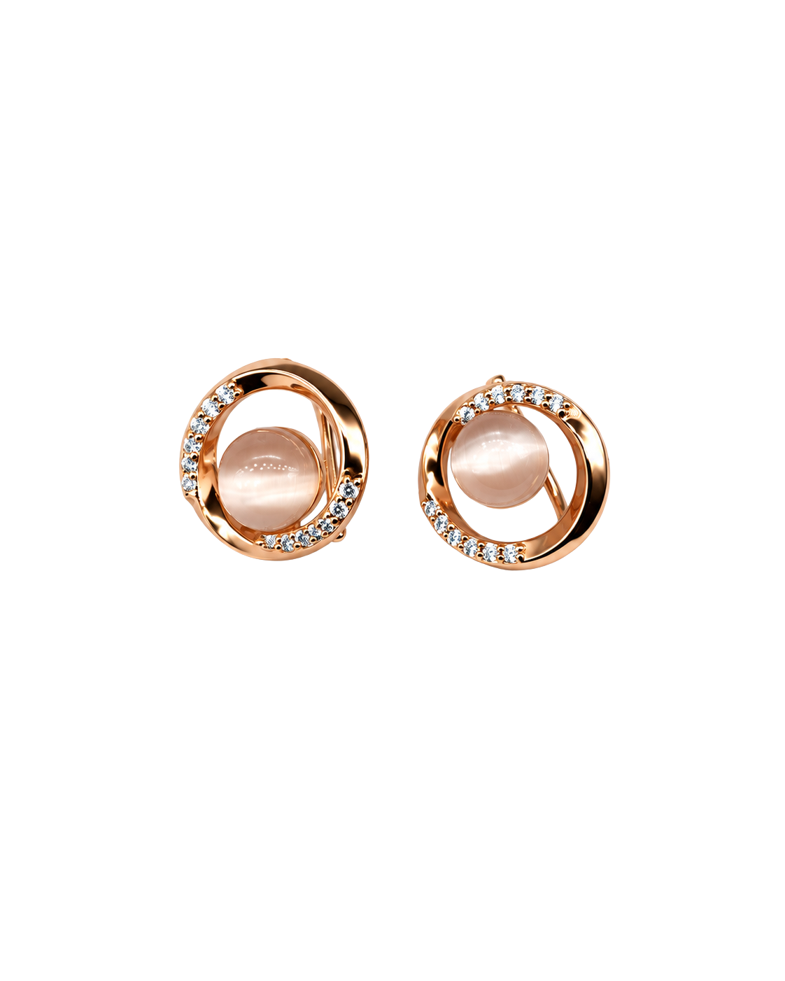 Blush Aura Circle Rosegold Earrings