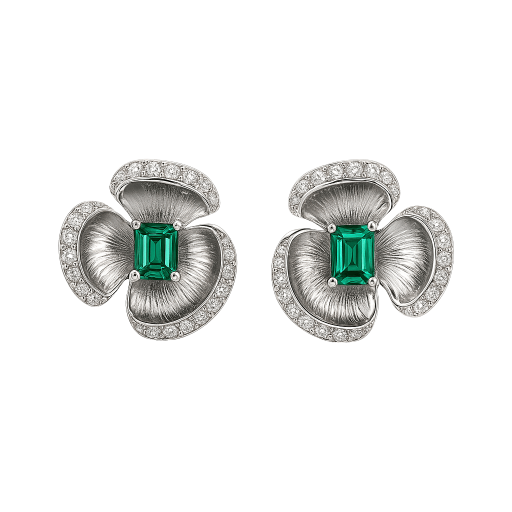 Contemporary Tri-Leaf Golden Studs