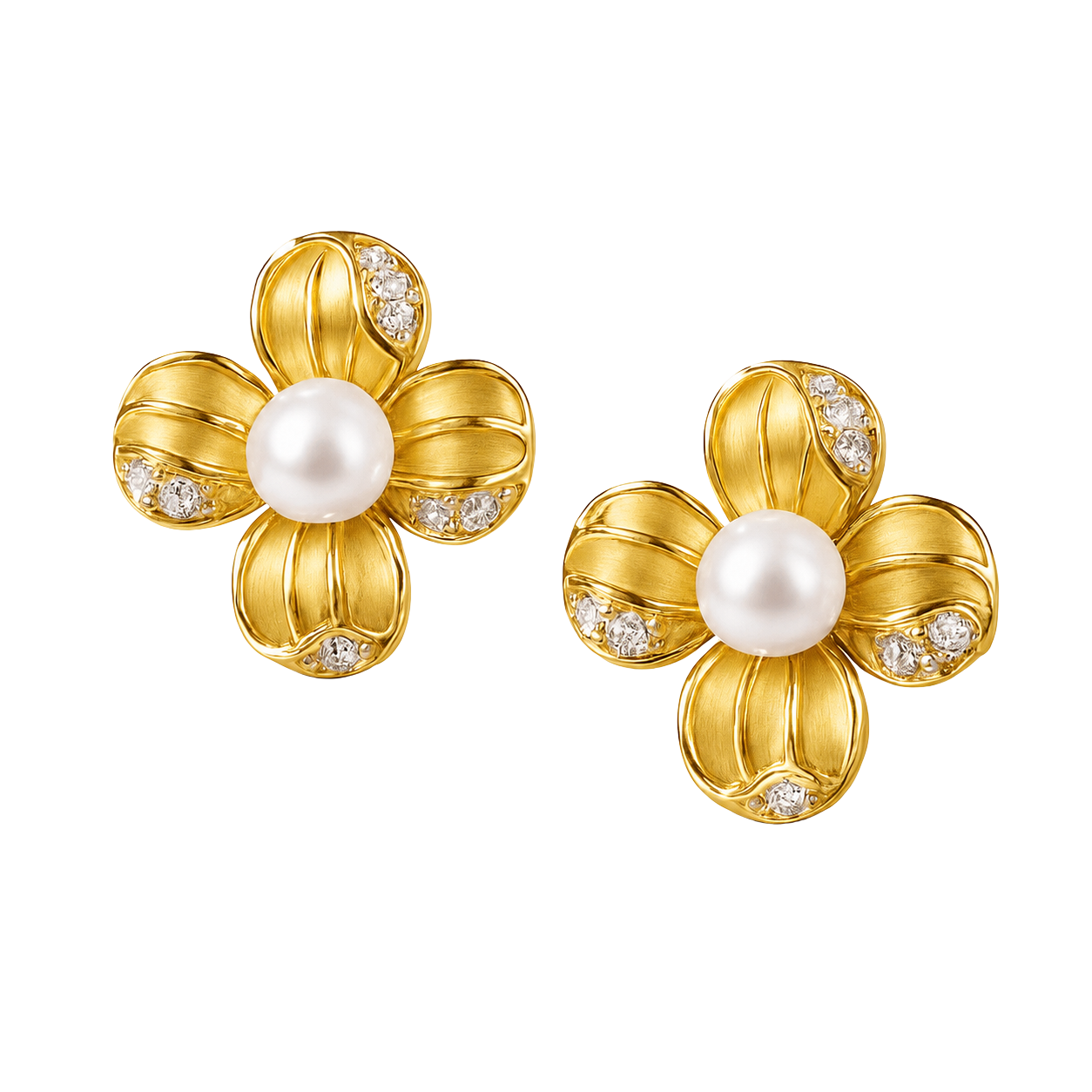 Golden Flora Solitaire Studs