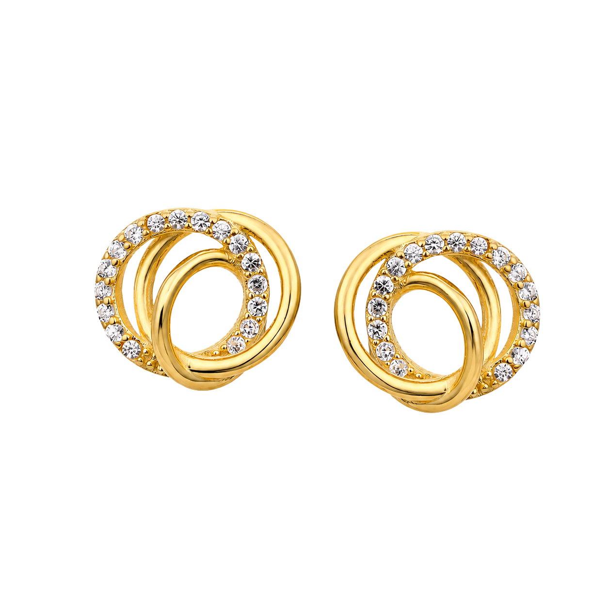 Infinite Spiral Golden Loop Earrings