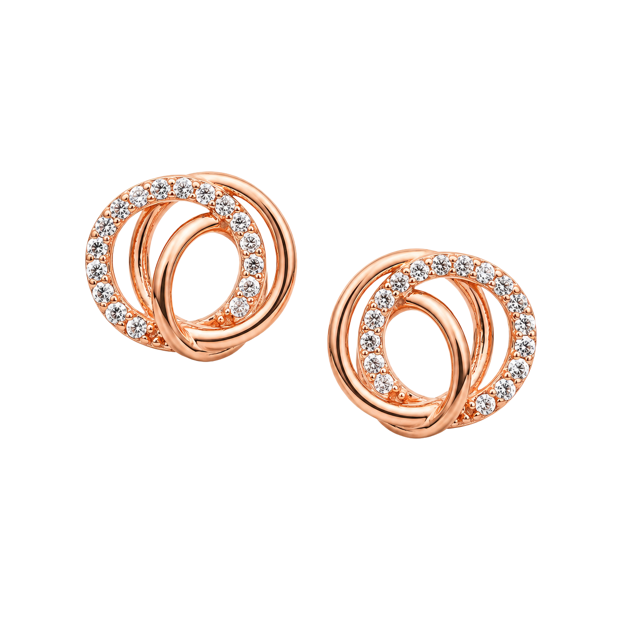 Infinite Spiral Rosegold Loop Earrings