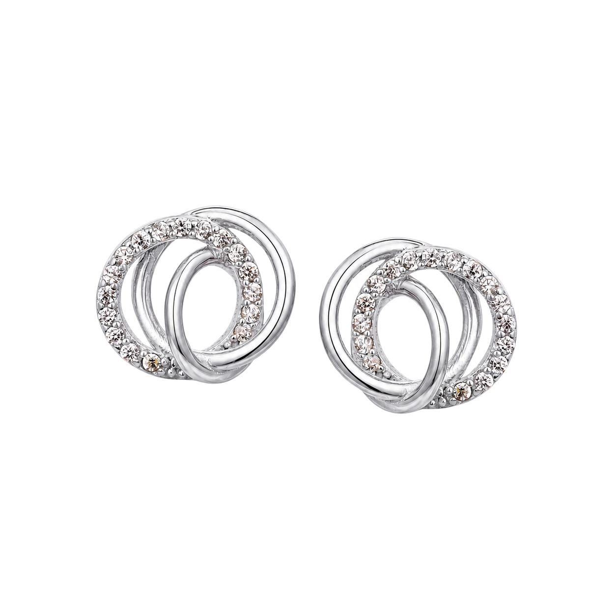 Infinite Spiral Silver Loop Earrings