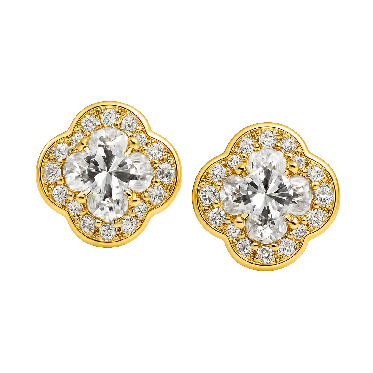 Royal Quilt-Pattern Square Studs