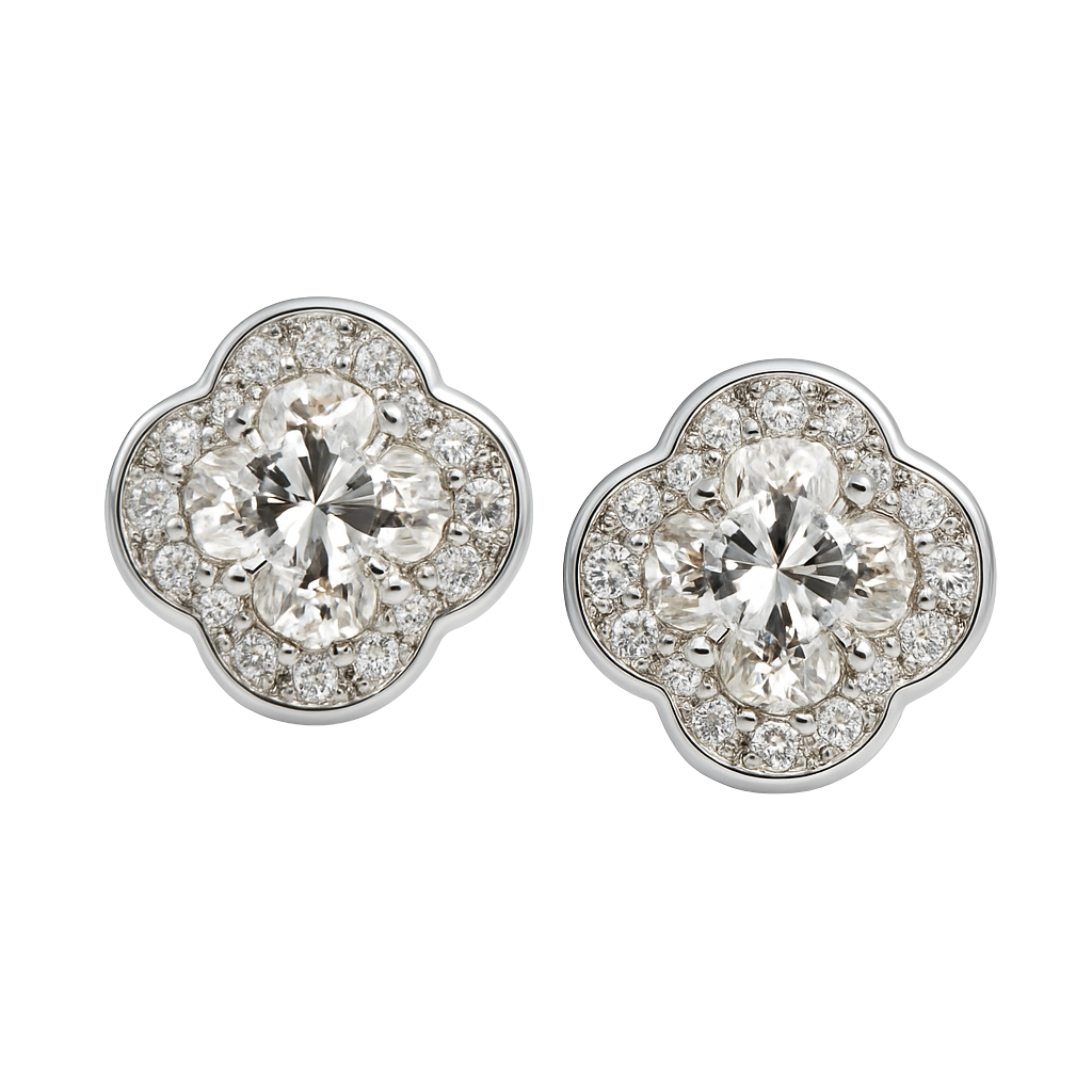 Royal Quilt-Pattern Square Studs