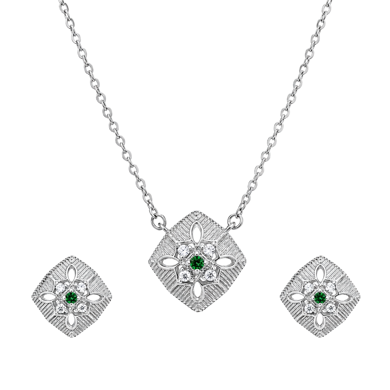 Minimalist Square Geo-Link Jewelry Set
