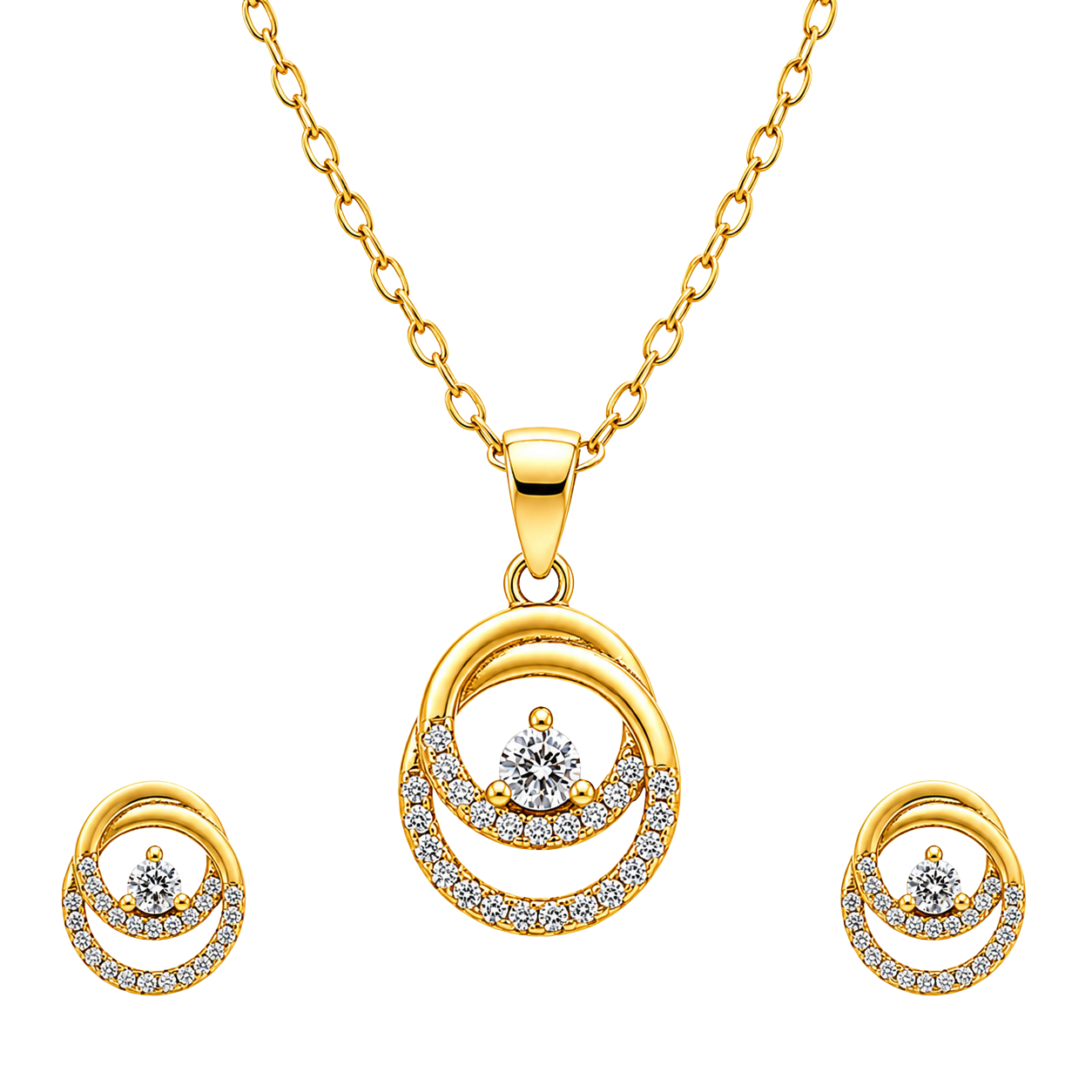 Modern Oval Link Eternity Jewelry Set