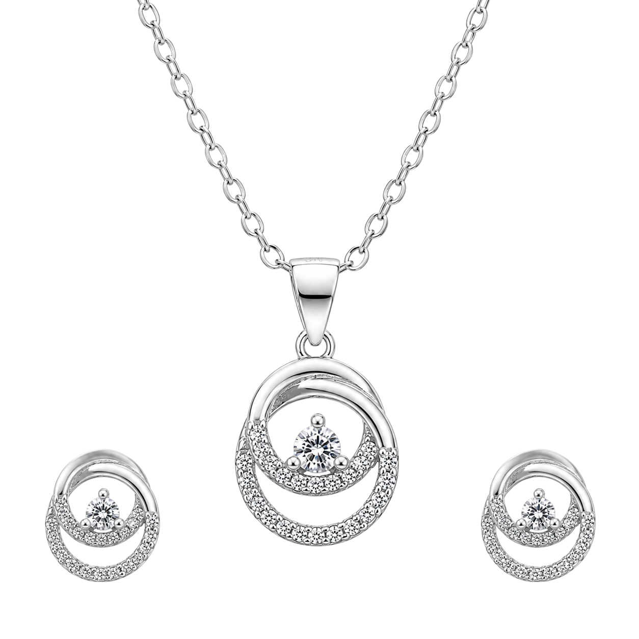 Modern Oval Link Eternity Jewelry Set