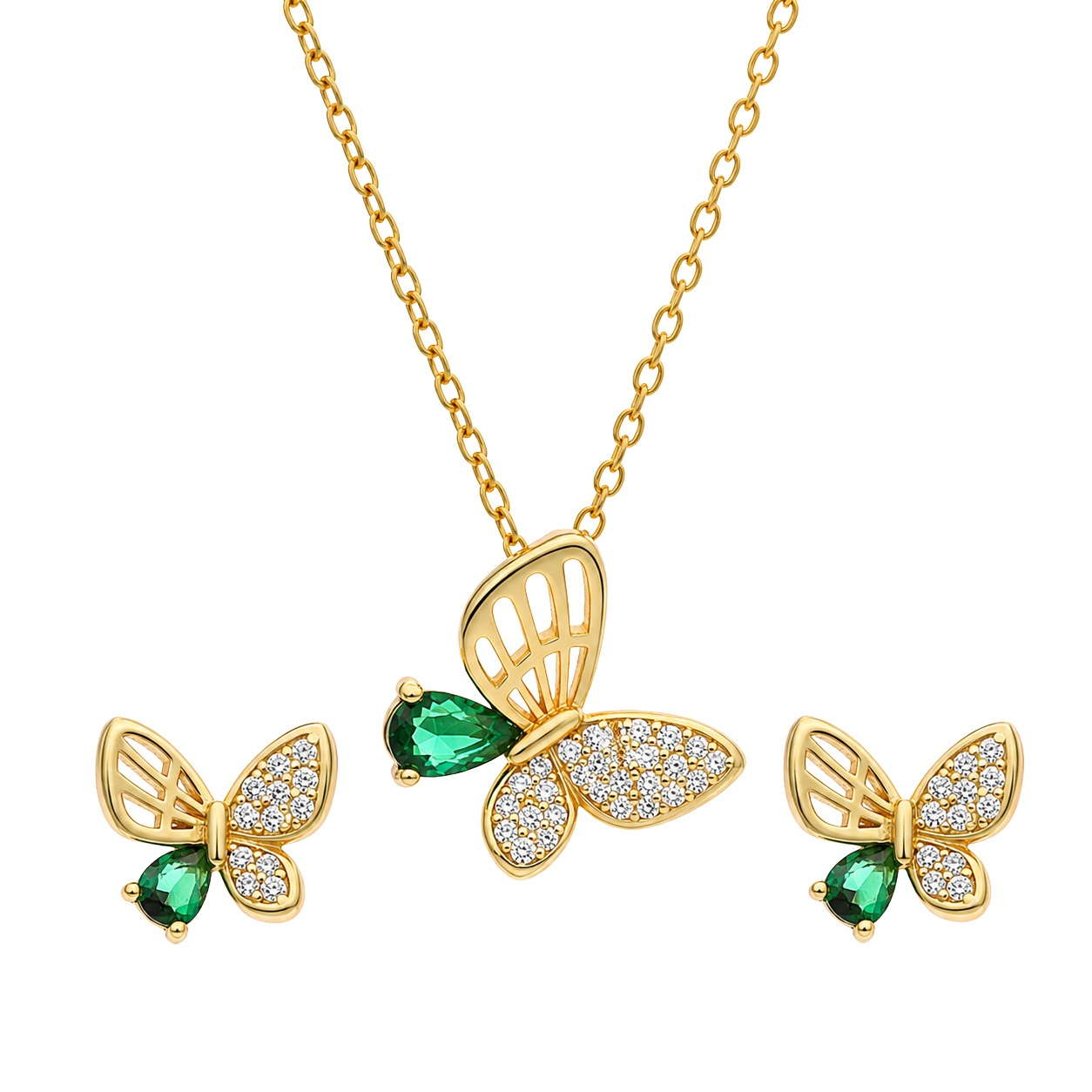 Monarch Butterfly Gold Plated Set