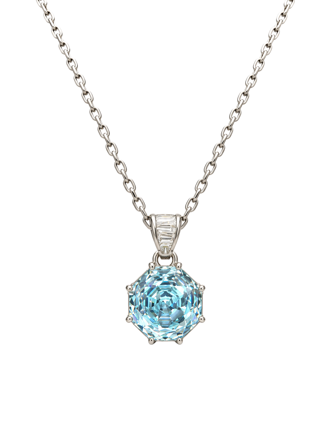 Aquamarine Solitaire Pendant Necklace