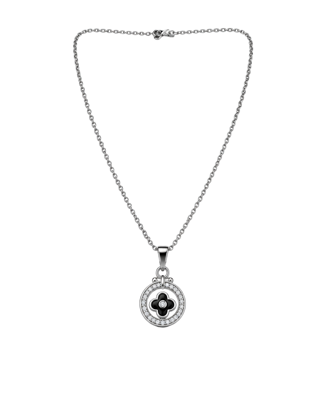Circular Clover Silver  Chain Pendant