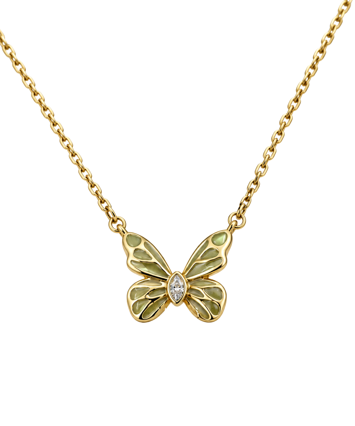 Dainty Gold Butterfly Pendant Necklace