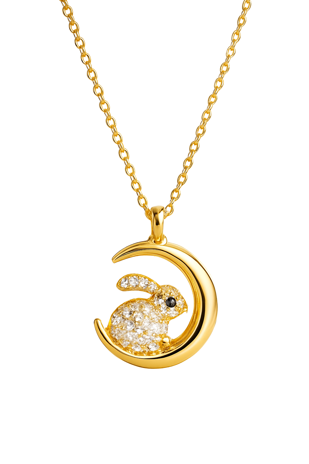 Dreamy Moon & Rabbit Chain Pendant