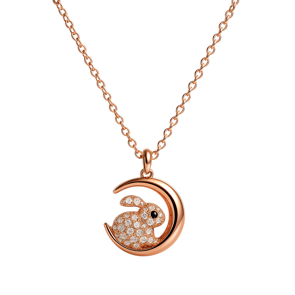 Dreamy Moon & Rabbit Chain Pendant