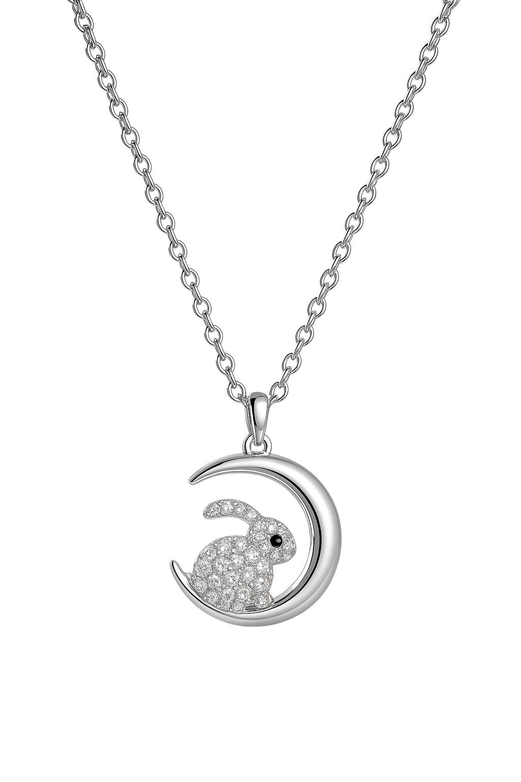 Dreamy Moon & Rabbit Chain Pendant
