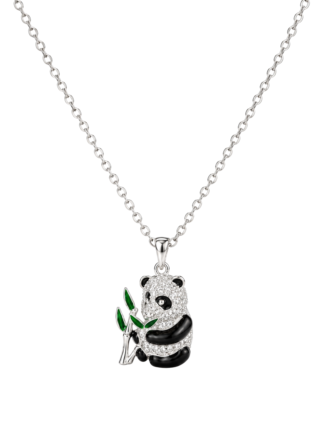 Silver Panda Charm Chain Pendant