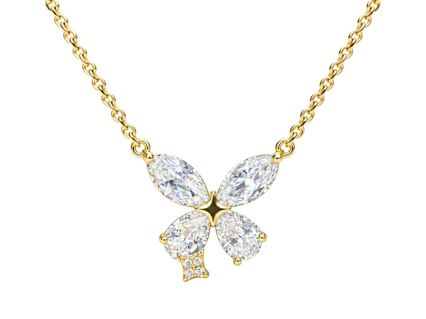 Sparkling Crystal Gold Plated Chain Pendant