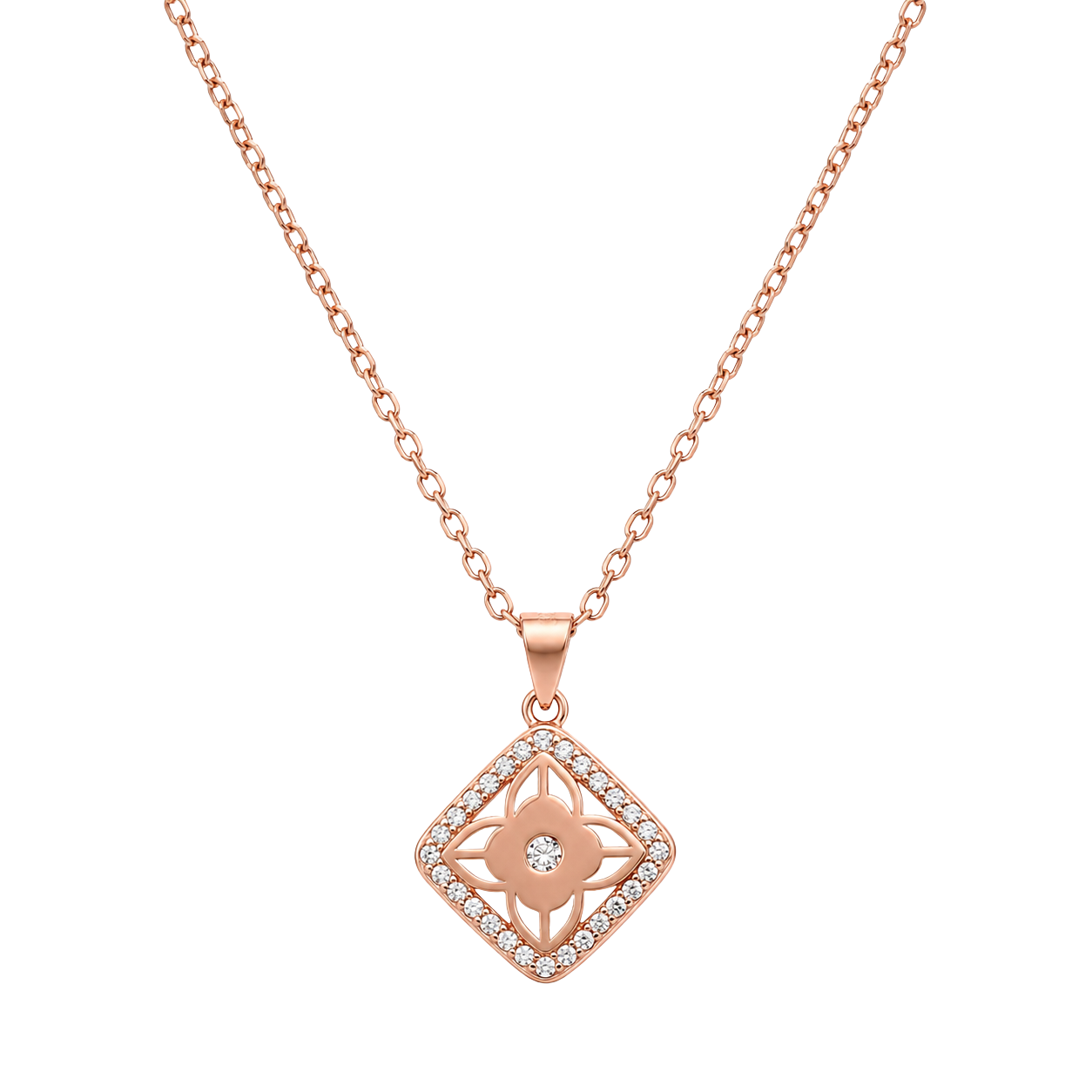 Square Floral Chain Pendant