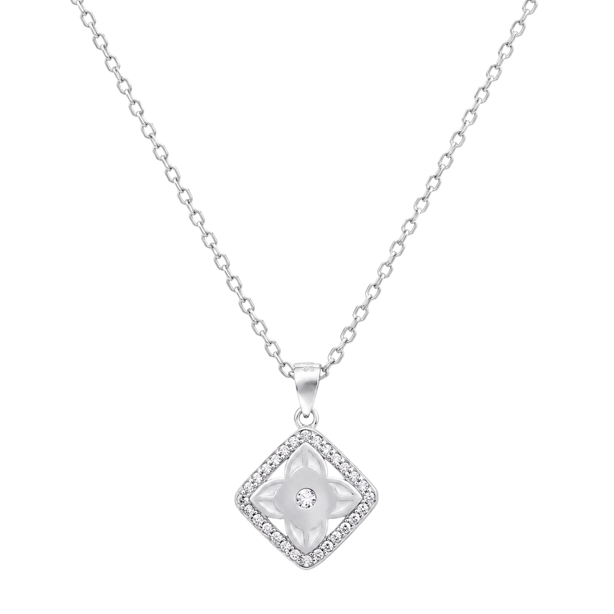 Square Floral Chain Pendant