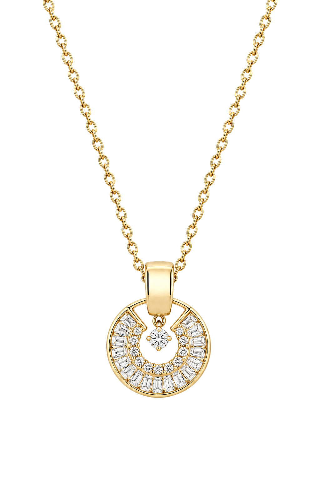 The Eclipse Solitaire Drop Chain Pendant