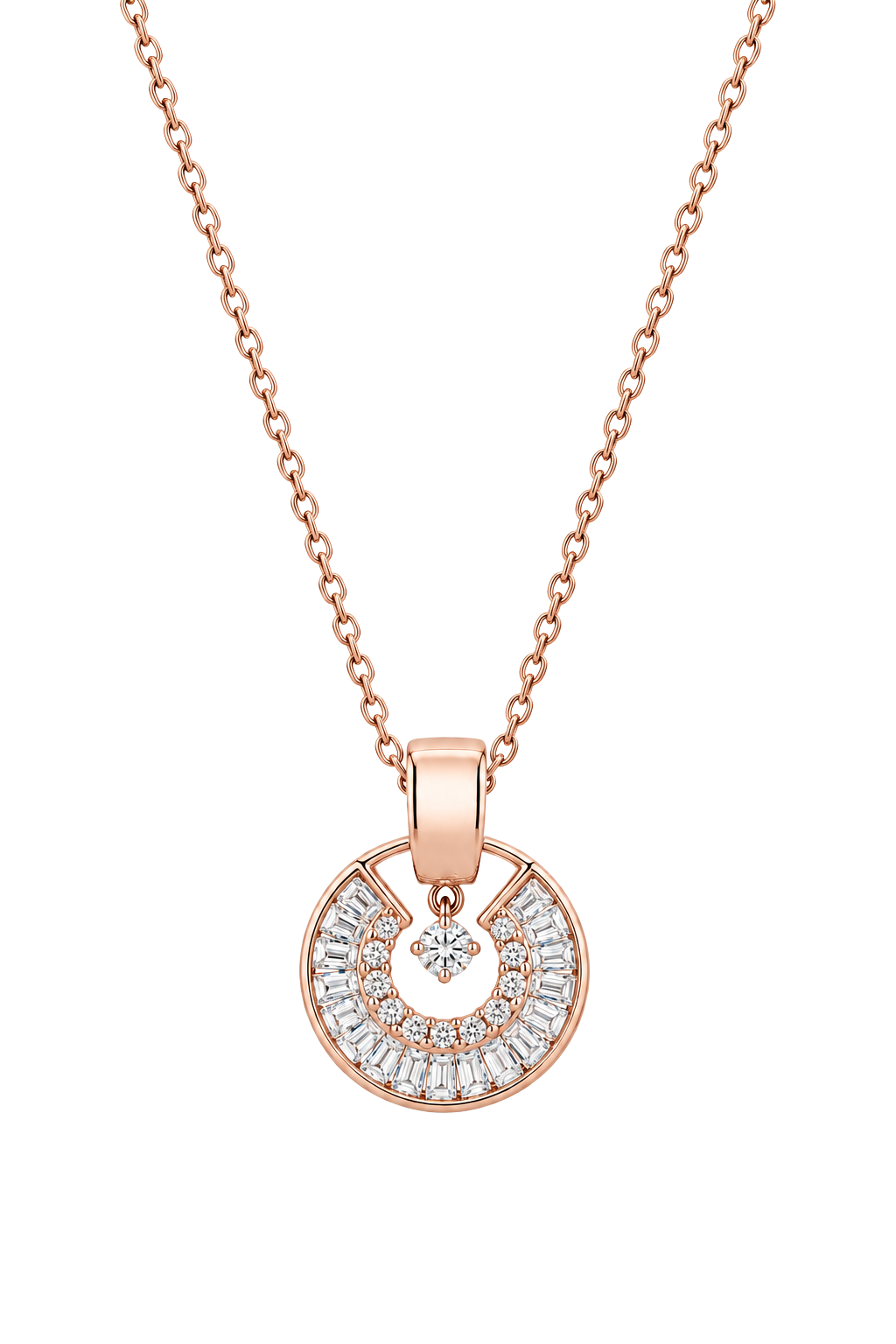 The Eclipse Solitaire Drop Chain Pendant