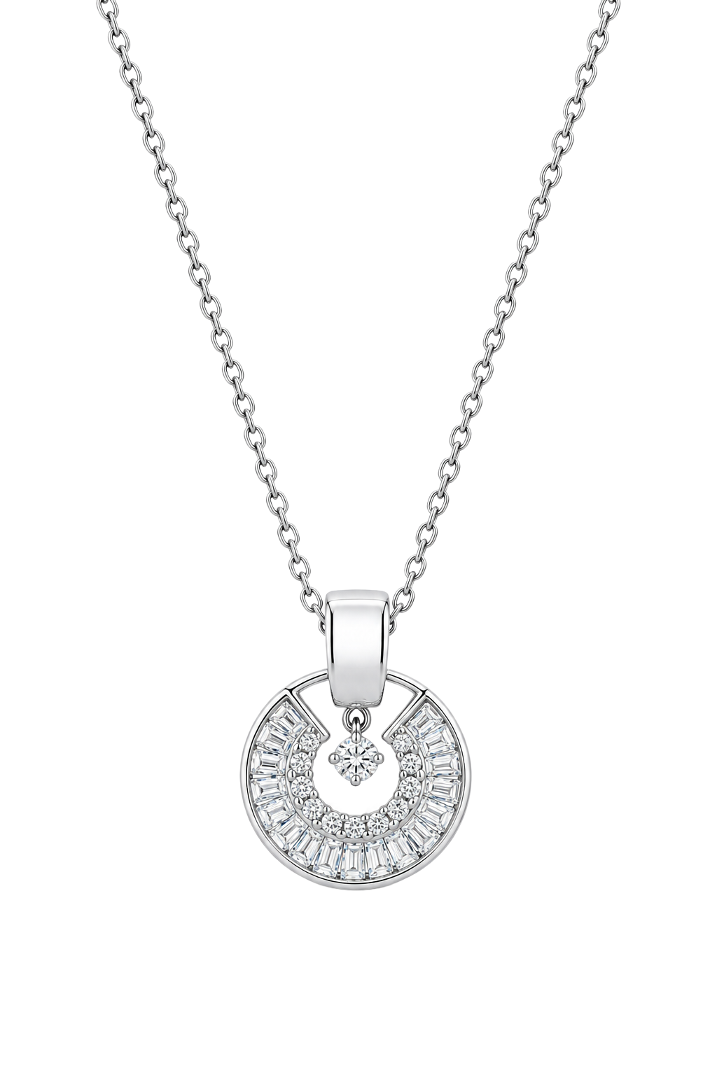 The Eclipse Solitaire Drop Chain Pendant