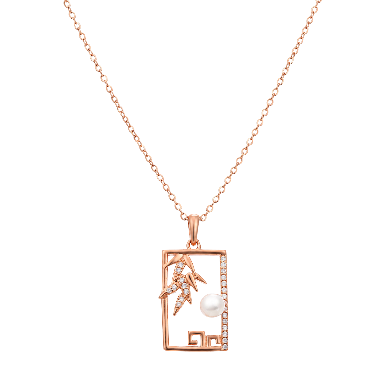 Pearl Zen Rectangle Necklace