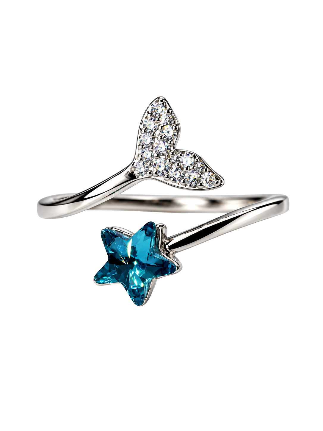 Azure Nova – Blue Star Crystal Ring