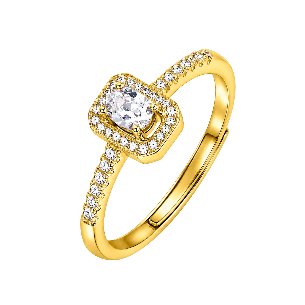 Brilliant Pear-Cut Promise Gold Adjustable Ring