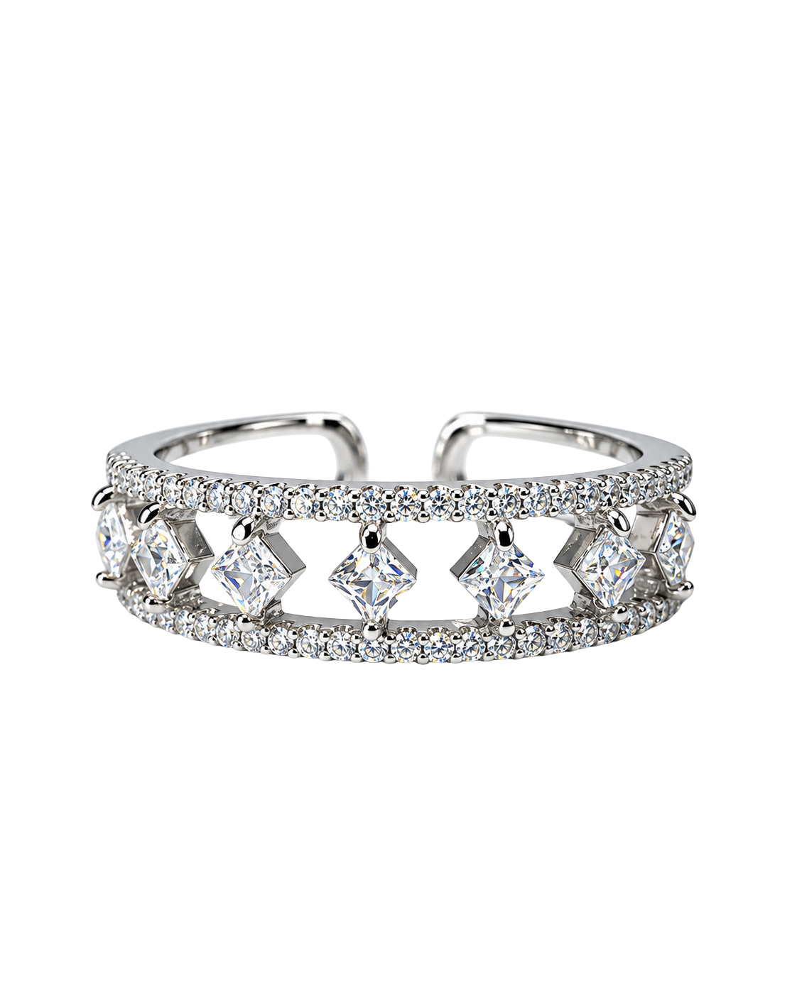 Celestia Princess-Cut Adjustable Ring