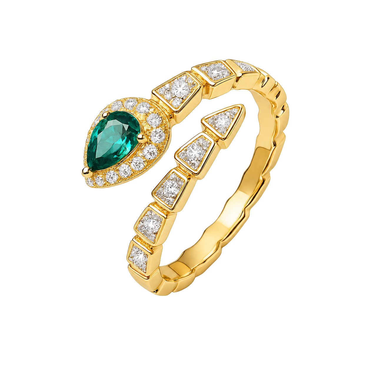 Emerald Green Marquise Wrap Ring
