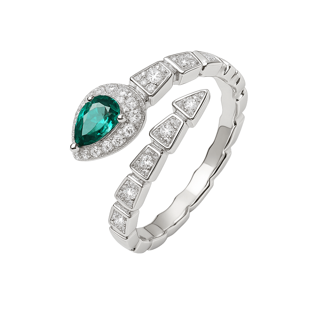 Emerald Green Marquise Wrap Ring