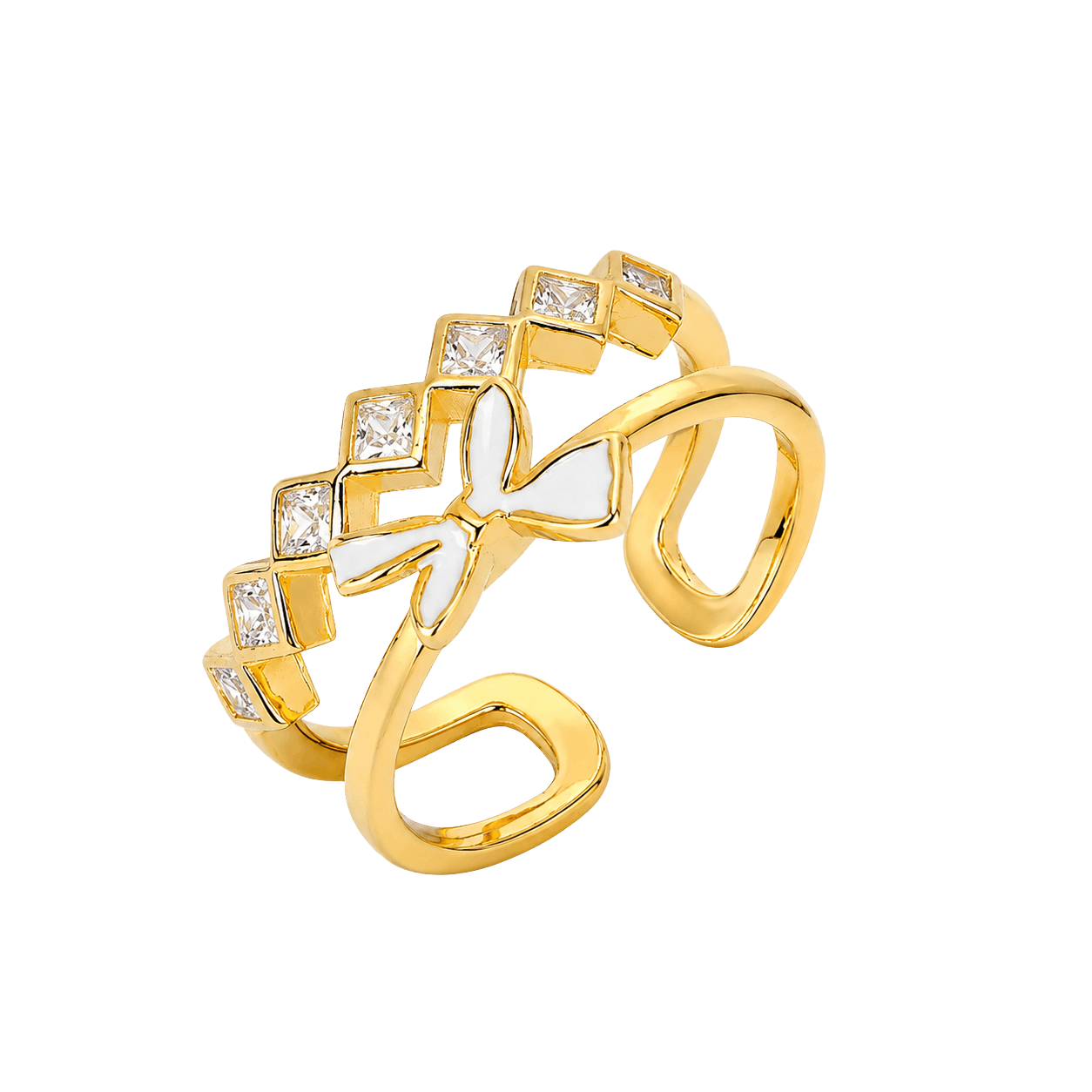 Ethereal White Butterfly Wing Ring