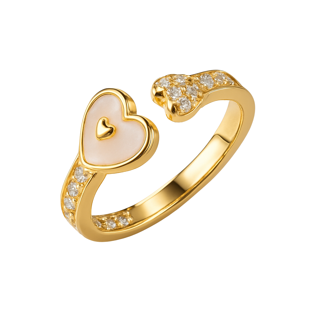 Golden Heart Silhouette Band Ring