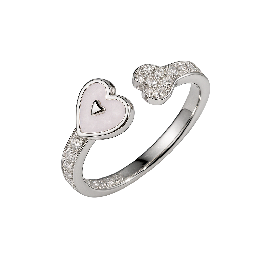 Silver Heart Silhouette Band Ring