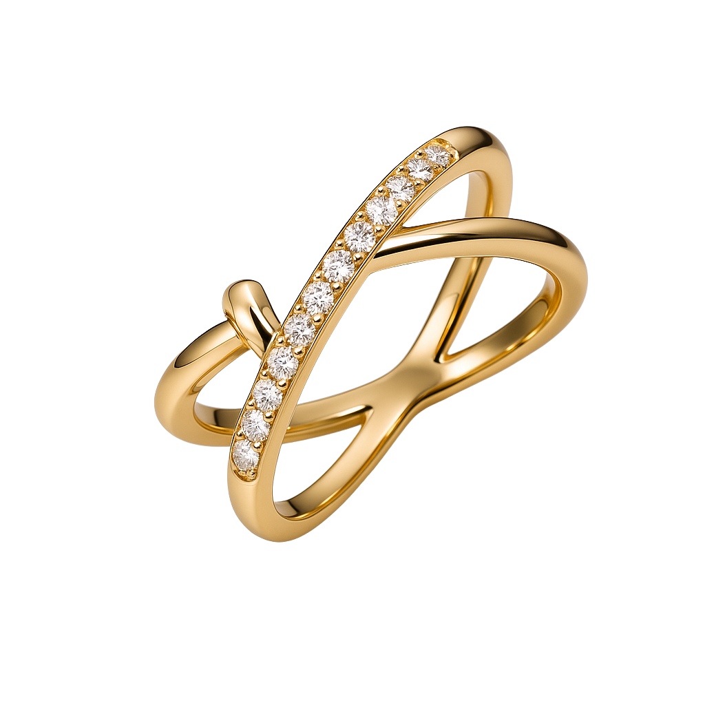 Infinity Twist Crystal Accent Ring