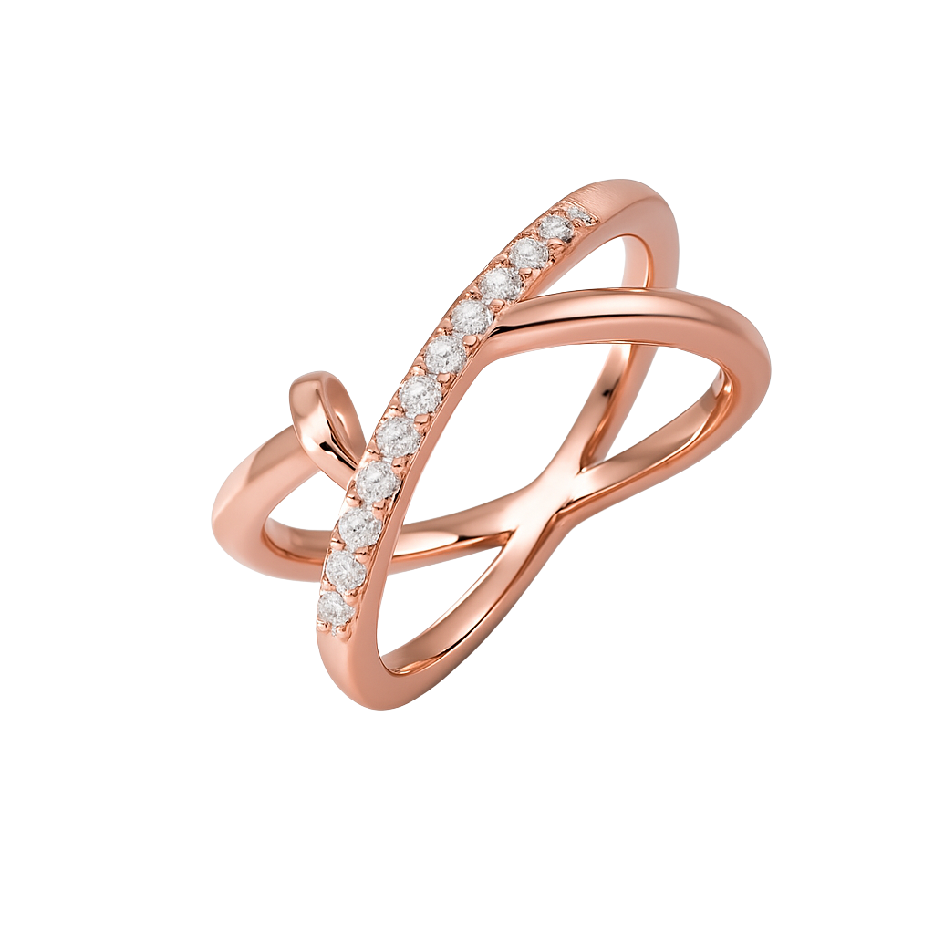 Infinity Twist Crystal Accent Ring